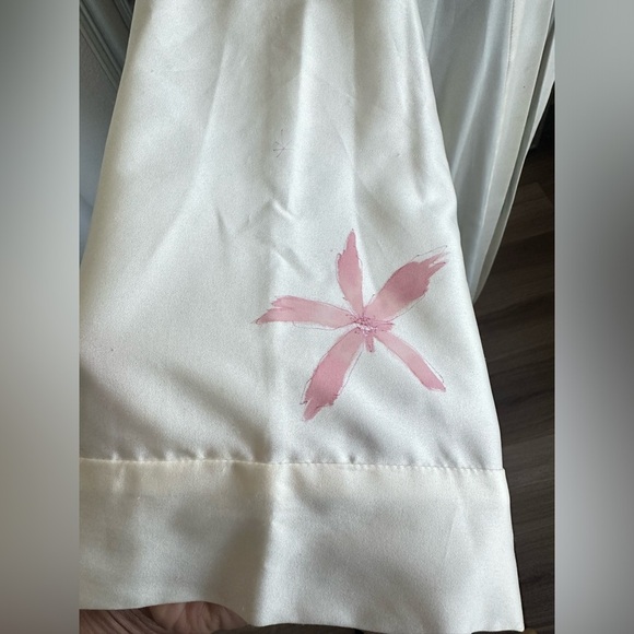 Vintage Merrill Leighton Studio City, Ca Floral Ivory Kimono Robe OS - Picture 11 of 16